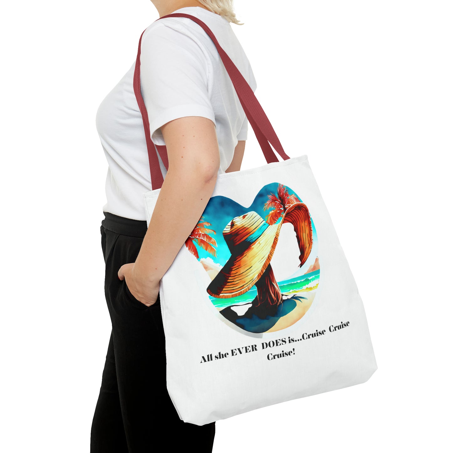 Canvas Tote Bag - All she ever does is cruise!