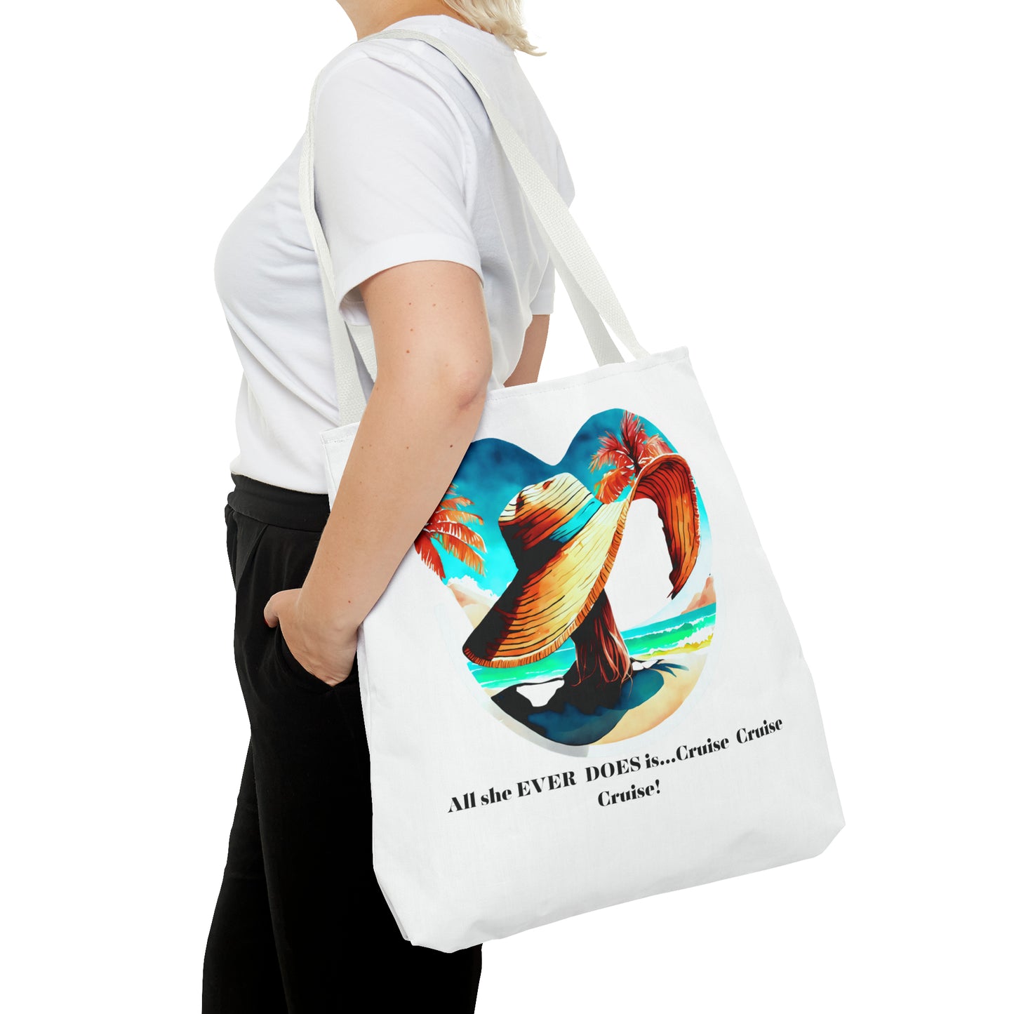 Canvas Tote Bag - All she ever does is cruise!