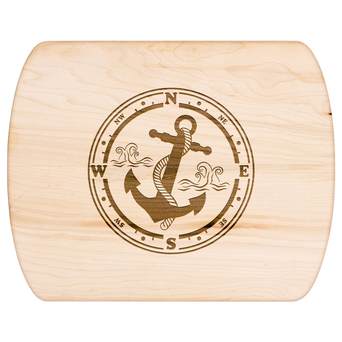 Cutting Board square - Hardwood Maple or Walnut- Anchor design