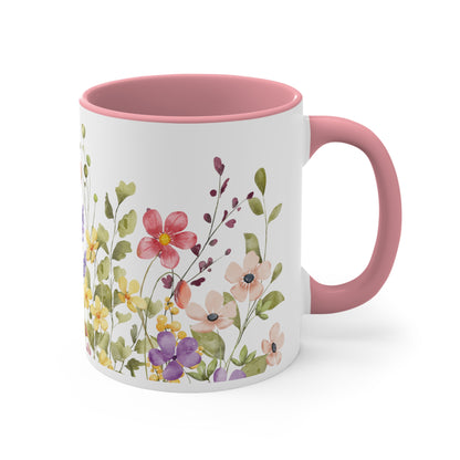 Accent Coffee Mug, 11oz- Flowers