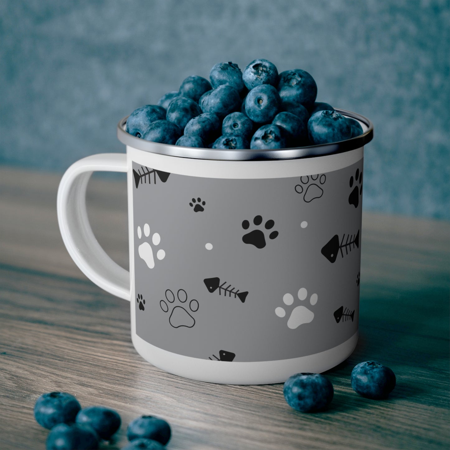 Enamel Camping Mug- Cat  Paws