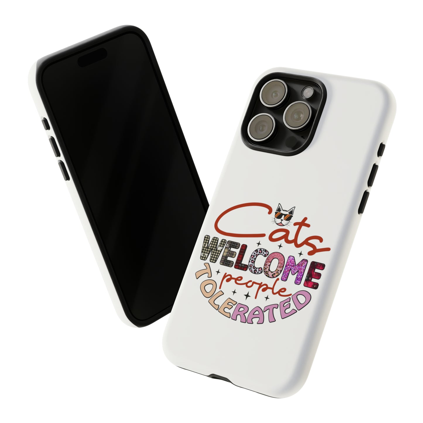 I Phone 15 Tough Cases- Cats Welcome