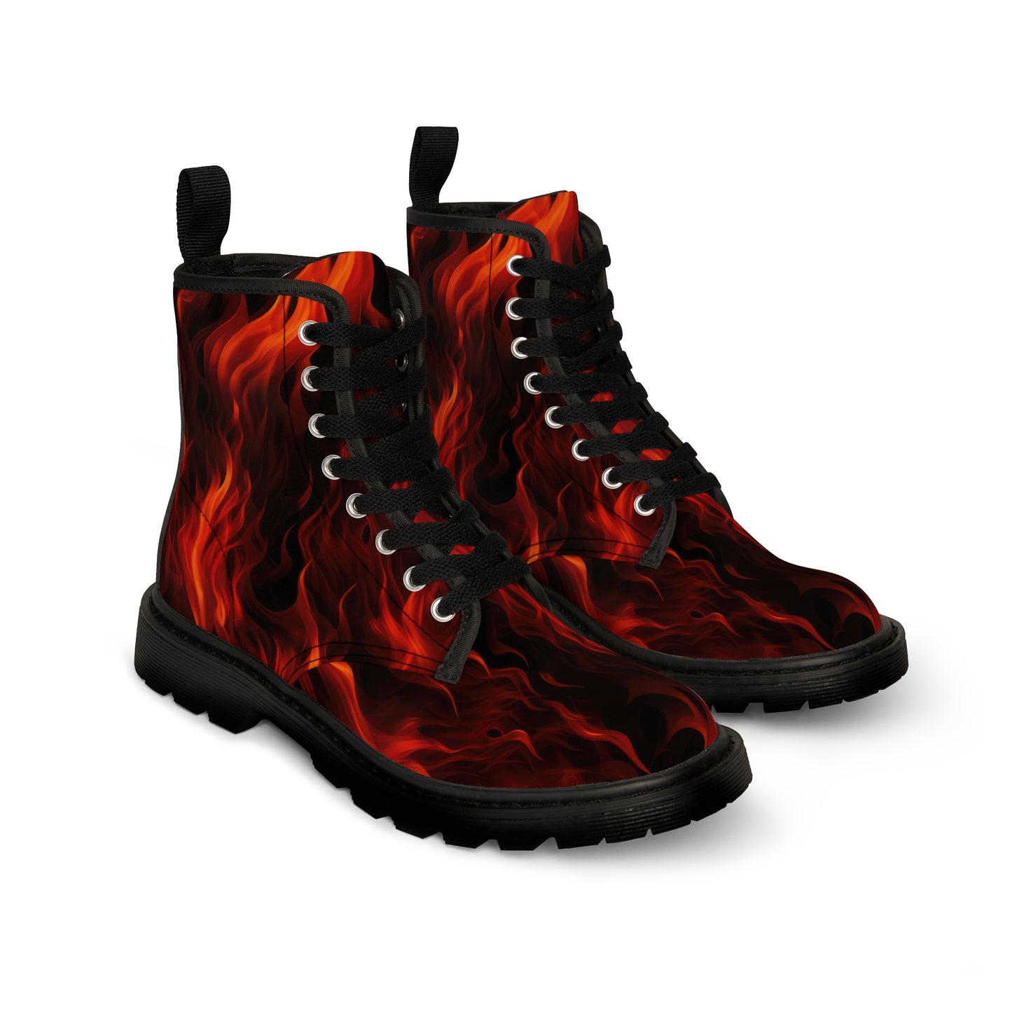 Men's Canvas Boots- Flame design