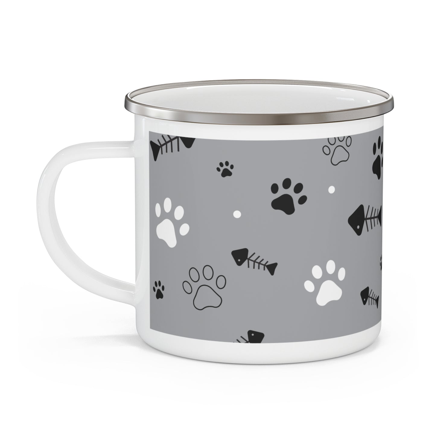 Enamel Camping Mug- Cat  Paws