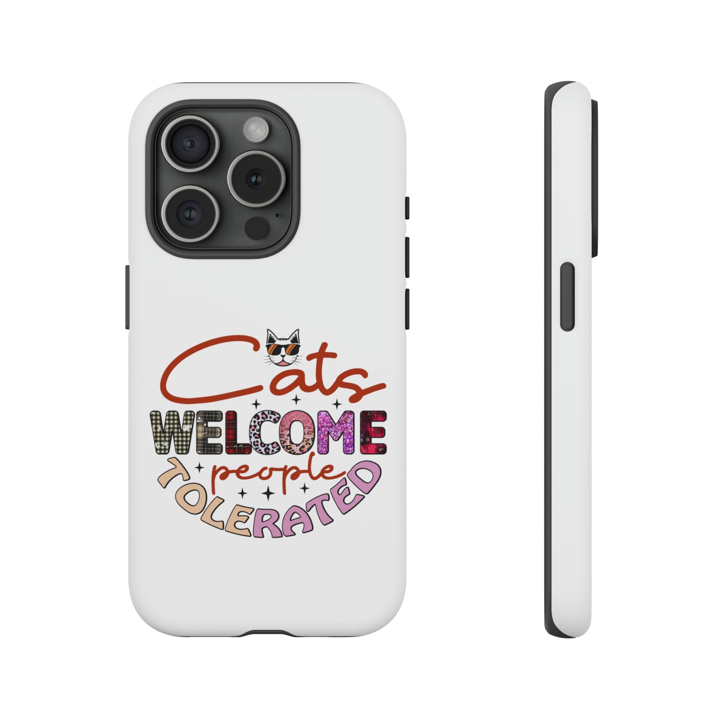 I Phone 15 Tough Cases- Cats Welcome