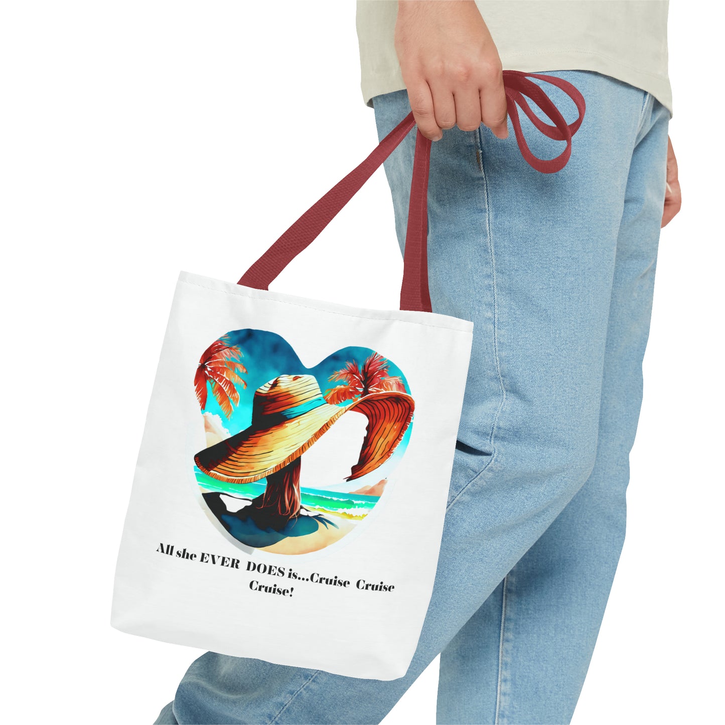 Canvas Tote Bag - All she ever does is cruise!