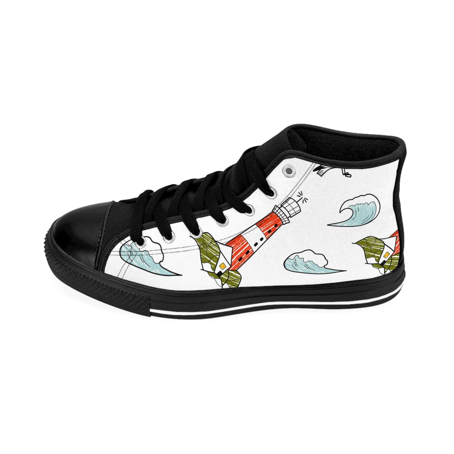 Men's Classic Sneakers- Nautical Theme