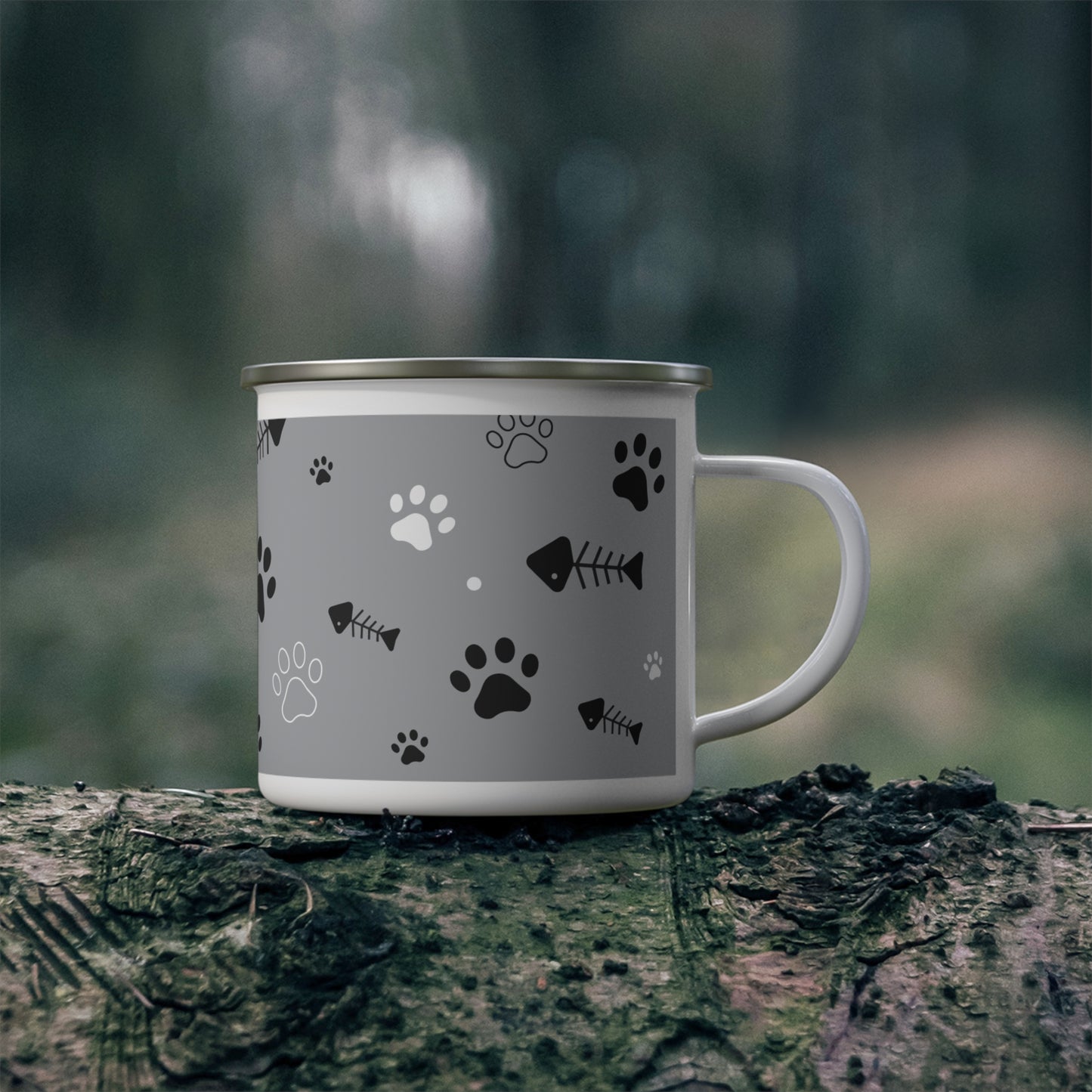 Enamel Camping Mug- Cat  Paws