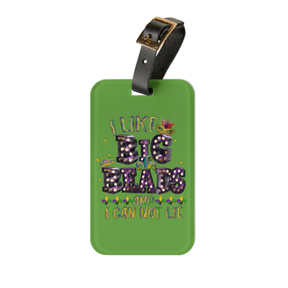 Luggage Tag- Mardi gras - I like big beads can not lie