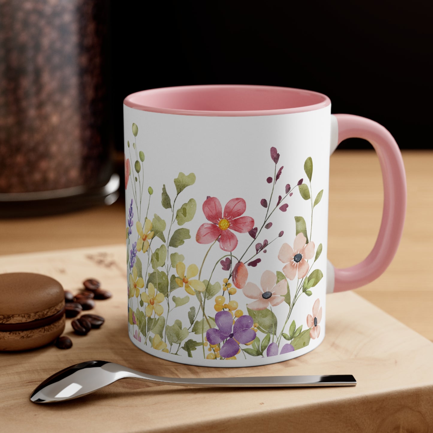 Accent Coffee Mug, 11oz- Flowers