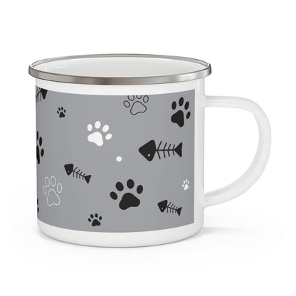 Enamel Camping Mug- Cat  Paws