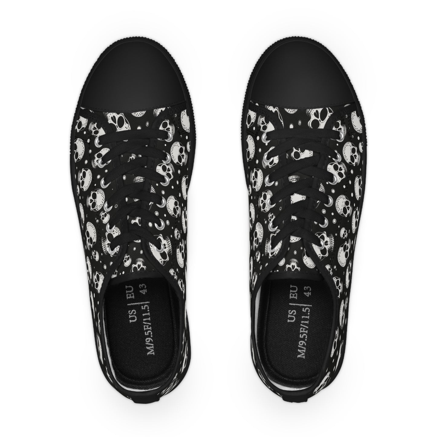 Men's Low Top Sneakers- Skulls