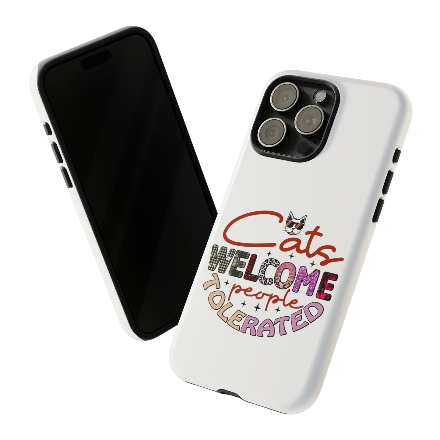 I Phone 15 Tough Cases- Cats Welcome