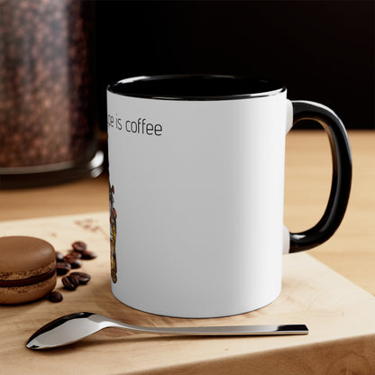 Accent Coffee Mug, 11oz- My Blood Type is Coffee