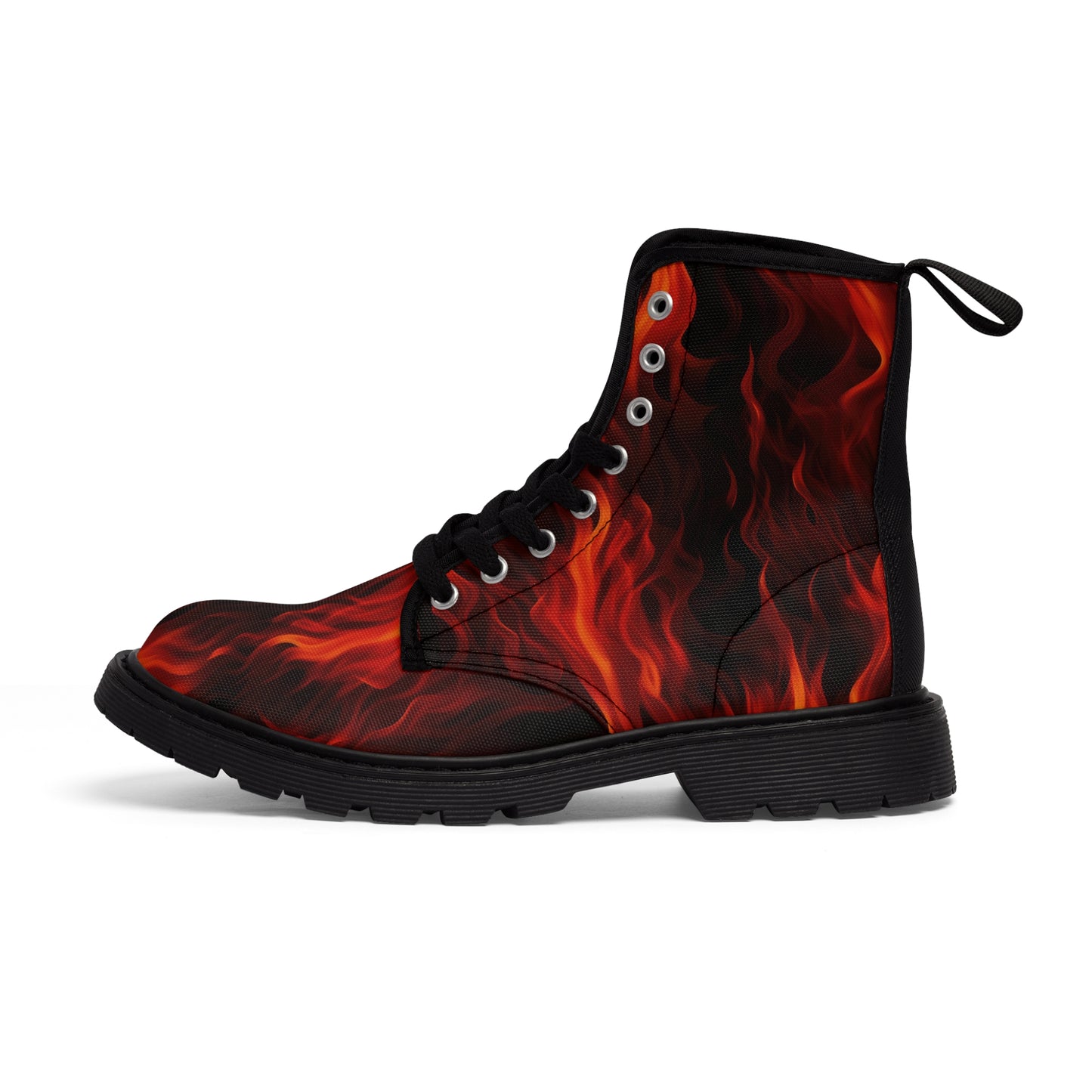 Men's Canvas Boots- Flame design