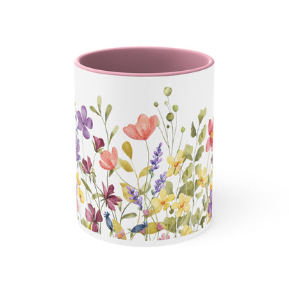 Accent Coffee Mug, 11oz- Flowers