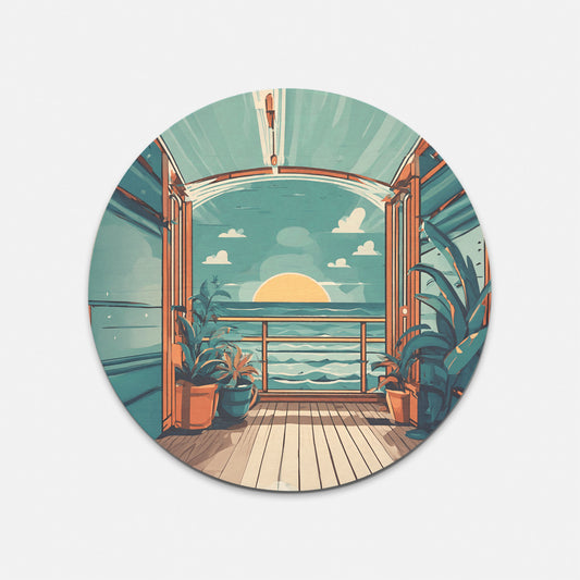 Wall Decor-Balcony Sunset View Round Wooden 10" Sign