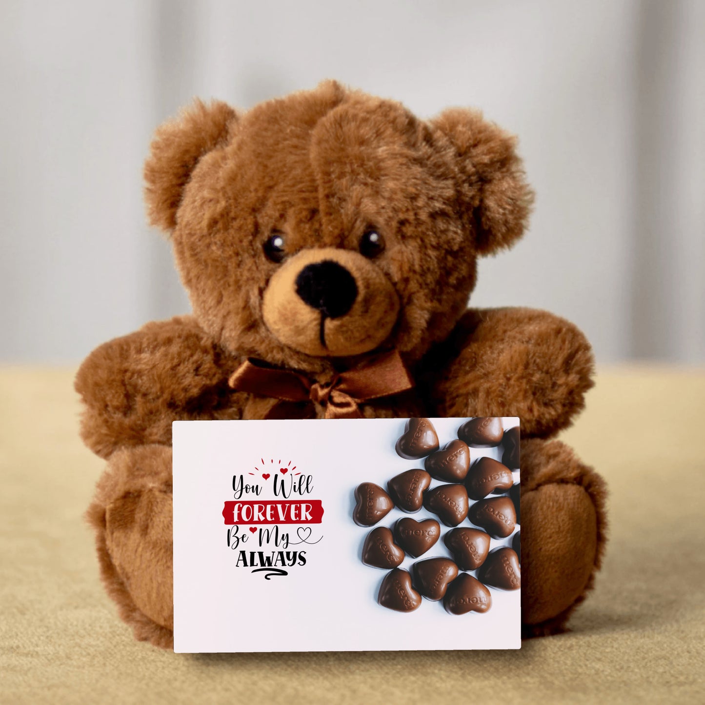 Custom Love Personalized Teddy Bear with Chocolates , Custom Valentines gift for him or her