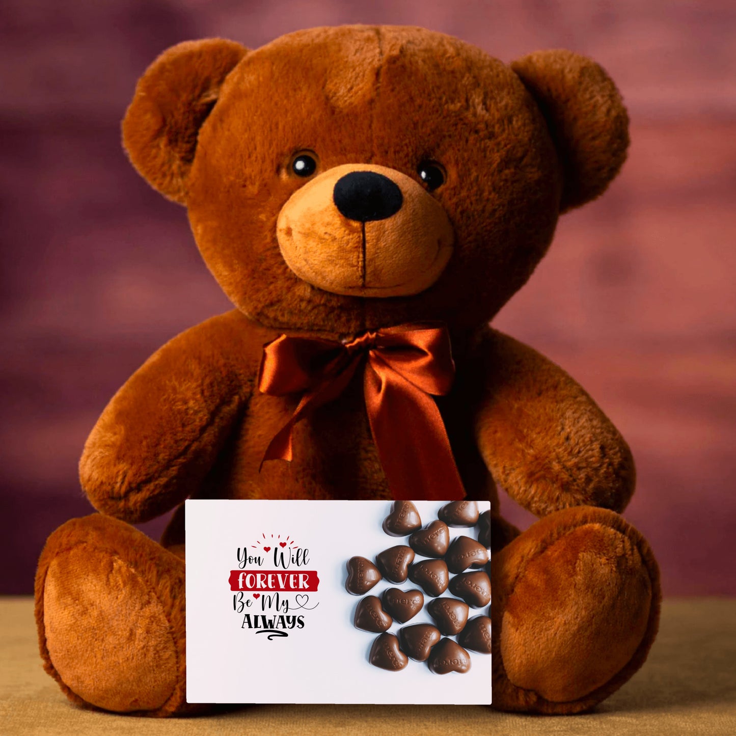 Custom Love Personalized Teddy Bear with Chocolates , Custom Valentines gift for him or her