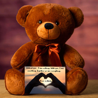 Custom Teddy Bear - Power of Unity -Personalized message card and gift for her