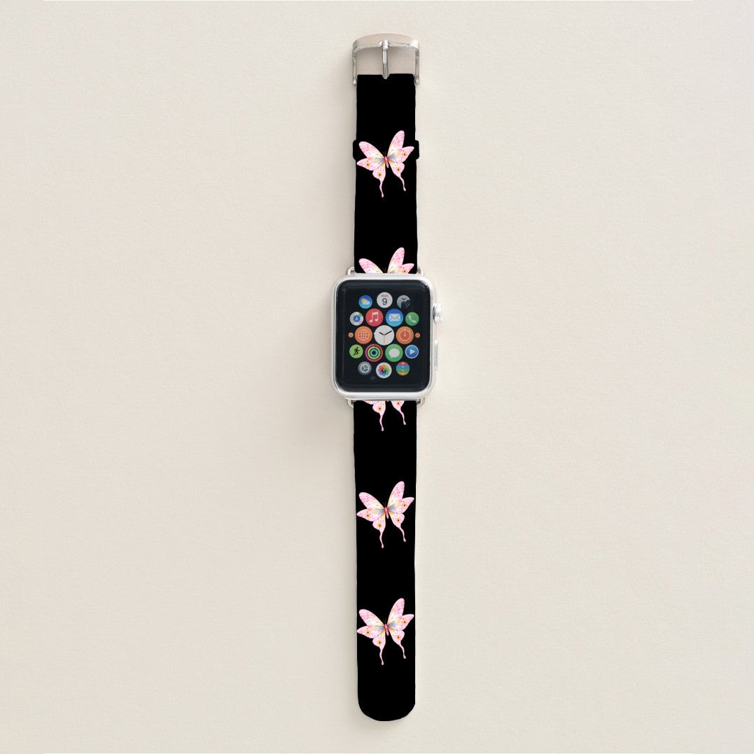 Apple Watch Band -Butterfly design ,42mm , Faux Leather