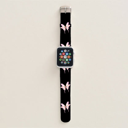 Apple Watch Band -Butterfly design ,42mm , Faux Leather