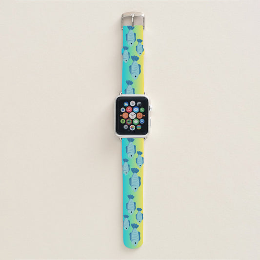 Apple Watch Band- Fish design  42mm, Faux Leather